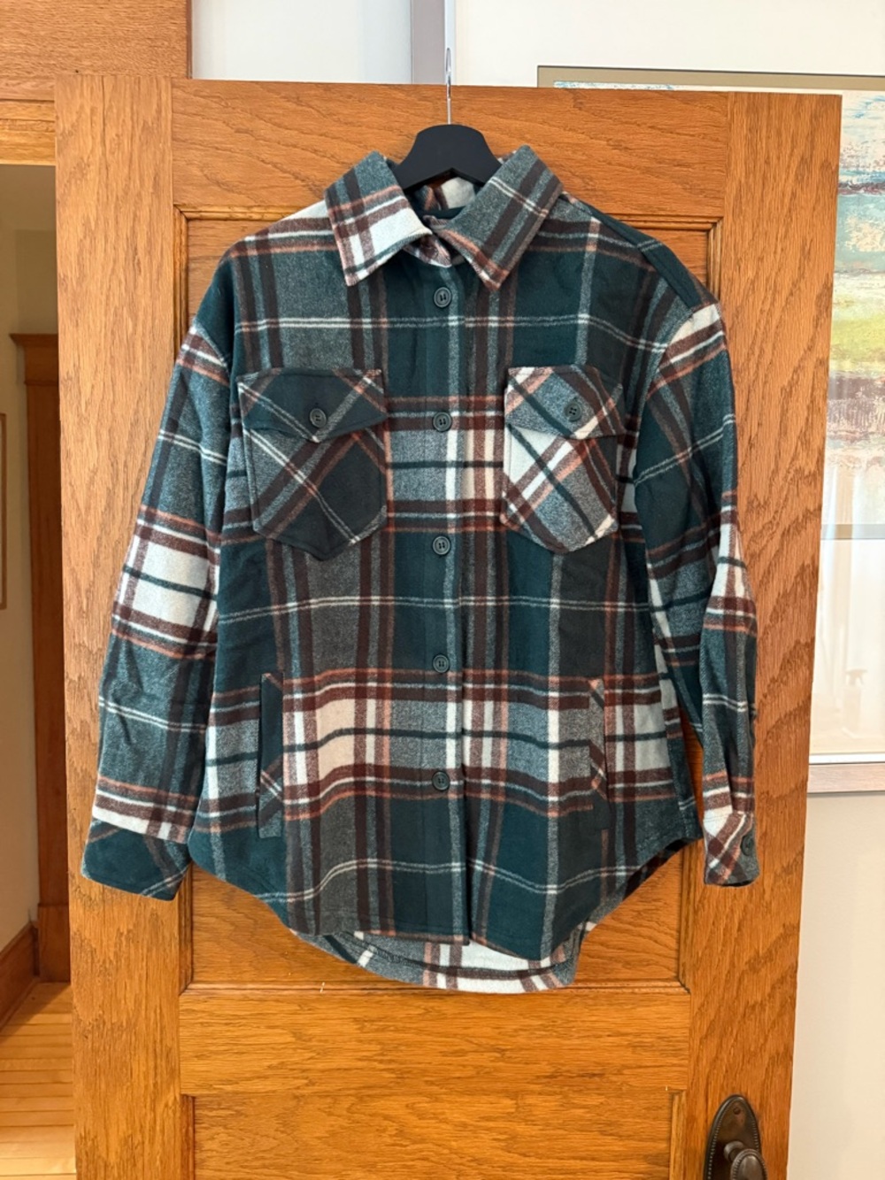 Woolx Sawyer Shacket-Green and Brown - Women's Jacket